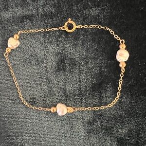 Child’s Bracelet - gold tone and pearl
